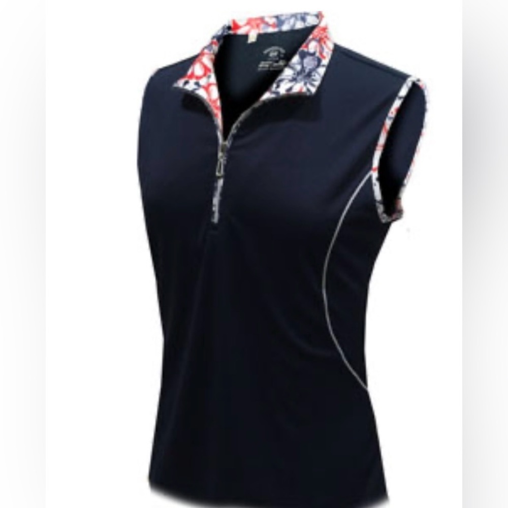 Monterey - Set - Sleeveless Zip-Up Floral Top and Skort - Pickleball/Golf/Tennis - Picture 6 of 9